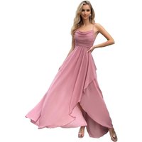 Chic Spaghetti Straps Ruched High Low Ruffles Cocktail Prom Dress