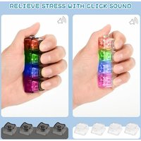 Light Up Keyboard Keychain Stress Relief Clickable LED Button Toy for People with Anxiety Office Desk Accessory
