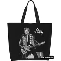 Impression de mode Johnny Hallyday Shopping sacs fourre-tout réutilisable lin épaule Shopper chanteur français Rock musique sac à main
