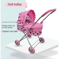 Foldable Doll Pram Stroller Simulation Doll Stroller Play House Doll Accessories Folding Baby Doll Stroller Role Paly Boys Gilrs