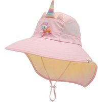 Baby hat - Summer breathable mesh wide brim UV protection children's sun hat - Boys and girls' neck covering hood cap