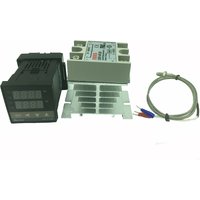 REX-C100 digital thermostat temperature controller SSR output K type thermocouple sensor 48 x 48 +SSR 40DA solid relay+sensor