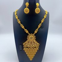 Nigeria Wedding 24k Gold Plated Jewelry Set For Women Dubai Indian African Long Necklace Earrings Jewellery Bridal Sets Party