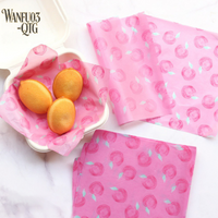 Hot 50Pcs Food Grade Baking Wax Paper Strawberry & Floral Patterned Paper Squares Non-Stick Cake Burger Chips Wrapping Papers