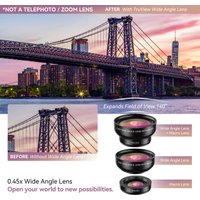 APEXEL 0.45X Wide Angle 140° And 12.5X Macro Lens For iPhone Wilderness Recording Phone Camera Lens