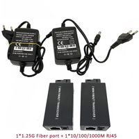 1 Pair Gigabit 100/1000M A/B SC Ethernet Fiber Switch Media Converter Rj45 Optic Transceiver 20KM fibra Switch with Power Supply