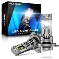 NOVSIGHT H7 LED Headlight Bulbs 1:1 Size Light Mini Headlamp 70W 16000LM with Fan 6500K White 12V Plug and Play H7 Car Lights
