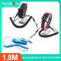 1.8M Adjustable Anti Static Bracelet Electrostatic ESD Discharge Cable Wrist Band Strap Hand Grounding Wired Clip