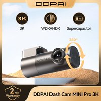Kamera samochodowa DDPAI MINI Pro 3K HDR 1620P z WiFi, noktowizją, WDR, sterowaniem głosowym, 24-godzinnym monitoringiem parkowania 143 ° POWYŻSZONA WYDAJNOŚĆ (FOV)