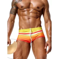 Fashion Men Swimming Trunks Sexy Low Waist Drawstring Swimwear Quick Drying and Breathable Sports Surf Bathing Suit Beah Shorts
