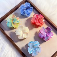 Korean Style Rendering Colorful Flower Hair Clip for Woman Elegant Temperament Shark Clip Fashion Girl's Ponytail Clip Hair Clam