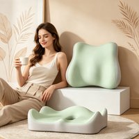 2PCS Ergonomic Memory Foam Coccyx Cushion, Tailbone Curved Design Seat Cushion for Pressure Relief & Lumbar Support