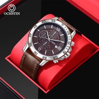 OCHSTIN 2026 Analog Hot Models Pilot Sports Waterproof Multi-function Clock core trend gorgeous Leather Men's Quartz Watches
