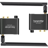 50M 2.4G Wireless Wifi Audio Transmitter and Receiver vs 5.8G Wireless Audio Extender 3.5mm R/L RCA Sound System Volume Control