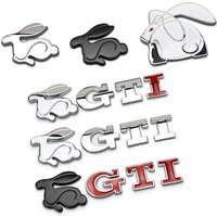 3D Metal Car Sticker Rabbit Badge Decal Accessories For VW GTI R-Line R Polo T5 Golf Passat Scirocco Jetta Beetle Tiguan