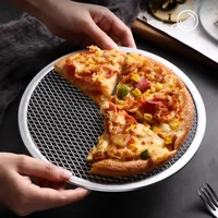 Aluminum Pizza Pan Mesh Metal Rust Resistant Bread Pan Eyelet Design Hollow Pie Mesh Baking Household Supplies for The Kitchens