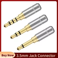 3.5mm Jack 2 3 4 Pole Earphone Plug Connectors For Soldering DIY Hifi Upgrade Headphones Wire 3.5 Audio Connector Gold Plated