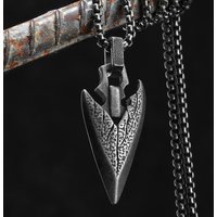 Retro Viking Arrow Texture Men Necklaces Stainless Steel Pendant Chain Women Punk Fashion Jewelry New Accessories Gift Wholesale