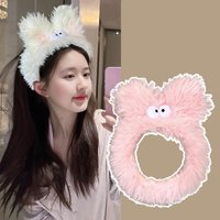 1PC White Pink Fuzzy Headbands, Cute Monster Decor Hair Accessories, Stylish Daily Hair Decor, Trendy Women's Hair Ornaments
