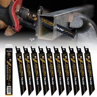 TOLESA Reciprocating Saw Blade 6Inch, Bi-Metal Saw Blades Sabre Saw Blades for Metal Cutting, Endurance for Pipe Rebar 5/10 Pack