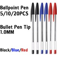 5/10/20Pcs Black Red Blue Ballpoint Pen 1.0mm Gel Pen Student Signing Pen Writing Pen Stationery School Office Accessories