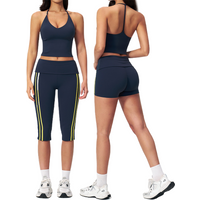 AliExpress Yoga Set 2PCS Women Tracksuit Workout Set Sportswear Gym Clothing Fitness Outfits High Waist Cycling Capri Pants Athletic Wear