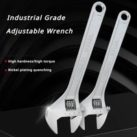 Long Handle Universal Spanner Adjustable Wrench Large Clamp Steel Mechanical Workshop Hand Repair Tools 6/8/10/12 inchs