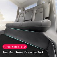 For Tesla Model Y Model 3 Highland Rear Seat Lower Protective Mat Leather Full Surround Seat Anti-Dirty Kick Pad Car Accessories