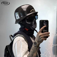 Newest Trend Motocycle Helmets Carbon Fiber Half Face Helmet Ultra Lightweight Carbon Shell Safety Cap DOT Approved 1/2 Helmet