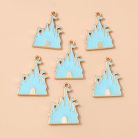 Leslie 10pcs 19x27mm Enamel Metal Prince Princess Castle Charms Pendants for Earrings Keychain Jewelry Making Diy Accessories