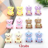 6/12pcs Resin Bear Charm Set – DIY Craft Kit for Earrings, Bracelets, Necklaces & Bag Accessories
