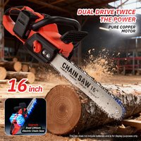 16 Inch Cordless Lithium Chain Saw Rechargeable Brushless Chainsaw for Large Tree Cutting, Logging & Woodworking