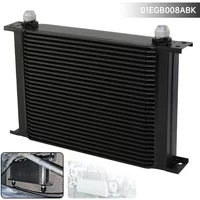 28 Row AN10 Oil Cooler Aluminum 248MM 7/8"-14 UNF Universal Engine Transmission MOCAL Style Black/Silver