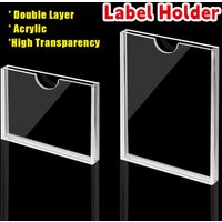 Durable Acrylic Label Holder Clear Self-Adhesive Card Holder Double Layer Multifunctional Sign Holder Card Display