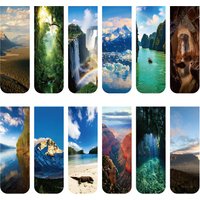 12pcs Magnetic Bookmarks ,Seven Natural Wonders of the World and the new Seven Natural Wonders- Durable Paper Page Markers for S