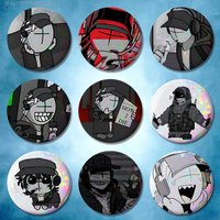 D-Deimos M-Madness C-Combat 32mm 58mm 75mm 44mm 25mm Anime Badges Brooches DIY Pins Decorations Birthday Gifts