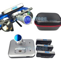 1 Set Headlight Dental Head Mounted Magnifying Glass Lamp Wireless Rechargeable Magnification Surgical Headband Magnifier Light