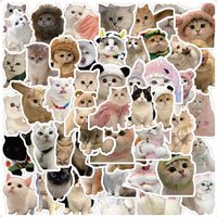 60PCS Cute Kittens Cats MEME Waterproof Stickers For Notebook Laptop Helmet Decal