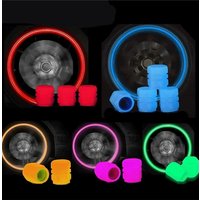 AliExpress NONE 4/8PCS Luminous Car Tire Valve Cap Fluorescent Night Glowing Decor Motorcycle Bike Wheel Nozzle Dustproof Tyre Valve Stem Caps
