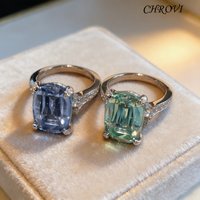 Fashion 925 sterling silver luxury ice flower cut Paraiba tourmaline ring - blue sapphire round diamond ring for women