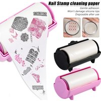 Double Sided Nail Stamp Blotting Paper 60Pcs/Roll Remove Printing Oil Nail Stamper Cleaning Tools Stickiness Paper Nail Salon