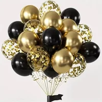 19pcs Black Metallic Sequin Balloons for Birthday Wedding Graduation Party Balloon Decoration