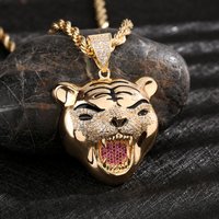 Animal pendant necklace/58mm*43mm/27.8g/tiger men's pendant hip-hop wolf animal pendant