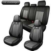 Autositzbezüge Komplettset für 5 Sitze, Passend für VW Golf, Tiguan, Passat, T-Roc, Polo, Touran, Arteon, ID.4, Wasserdichte PU-Leder Autositzbezüge für Vordersitze und Rücksitze