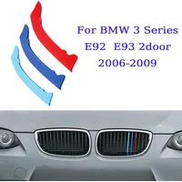 3Pcs ABS Car Racing Front Grille Trim Strips For BMW E92 E93 3 Series 2006-2013 M Power Grill Clip Accessories