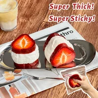 Strawberry Yogurt Taba Squishy, Handmade Creamy Soft Slow Rebound Stress Relief Fidget Toy, Halloween Party Office Gift