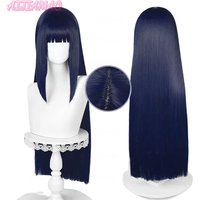 New! Anime Hyuga Hinata Straight Synthetic Hair Neat Bang Cosplay Wigs+ Free Wig Cap