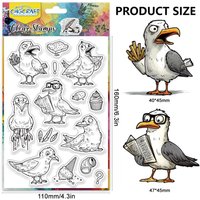 Seagulls Clear Stamps Bird Transparent Stamps Clear Seals for DIY Scrapbooking Photo Album Decoration 4.3x6.3inch