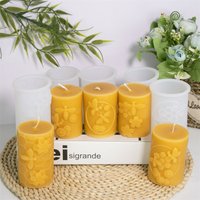 Honeycomb Silicone Candle Mold DIY Cylinder Column Bee Flower Designs Candles Gypsum Nature Themed Home Decor