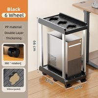 Double Layer PC Tower Stand, Mobile CPU Case Base with Universal Wheels, Heightening Storage Support Bracket for Computer Host